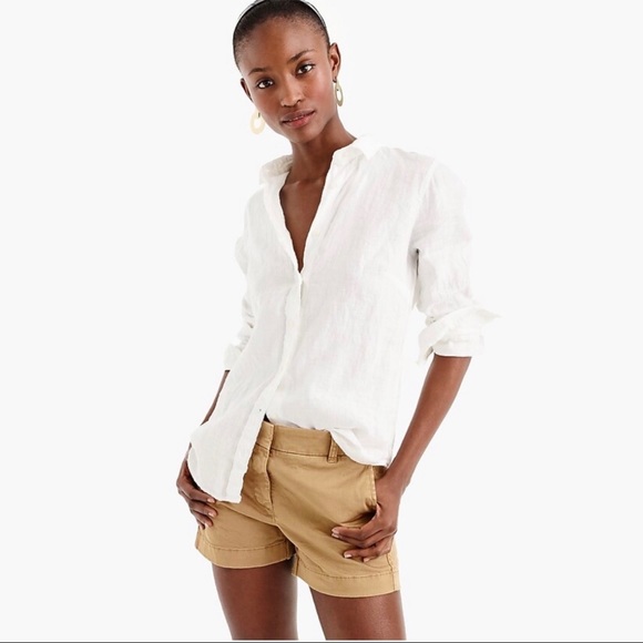 J. Crew Slim Perfect Shirt Irish Linen Button Down - Picture 7 of 8